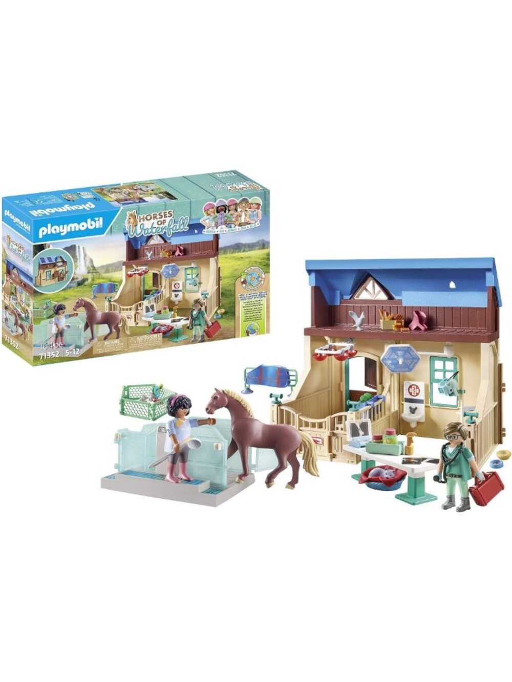 Waterfall Riding Therapy Playset - Horses & Veterinary Practice Fun for Kids
